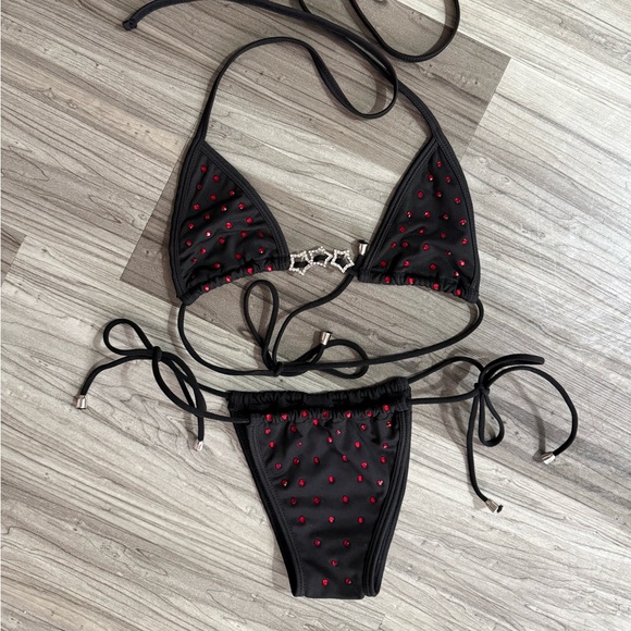 Bubblegum Other - Bubblegum Black and Red Rhinestone Bikini